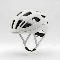 White Bicycle Helmet with Black Ventilation.