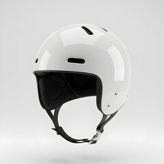White Safety Helmet on Gray Background.