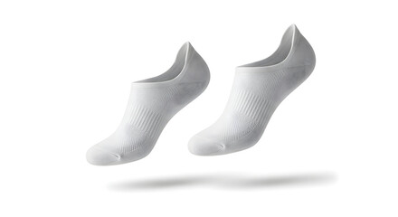 White Socks Floating in Mid Air Isolated.