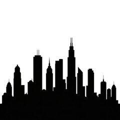 Obraz premium Modern City Skyline Silhouette Vector Illustration - Urban Architecture Design for Travel & Business Graphics