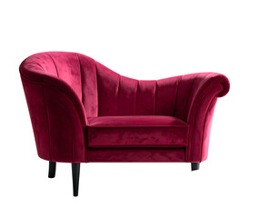Plush velvet accent chair with tufted back and elegantly curved silhouette