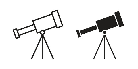 Telescope icon suitable for mobile application.