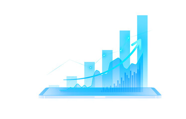 Fototapeta na wymiar Business Growth Finance Chart With Up Arrow And Success Profit Graph Transparent PNG