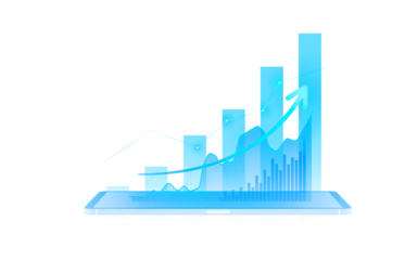 Fotobehang Ridders Business Growth Finance Chart With Up Arrow And Success Profit Graph Transparent PNG  © Lemonsoup14