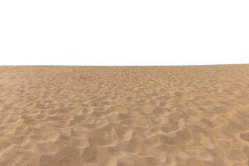 Abstract natural pattern of yellow sand ripples and dunes in a dry desert landscape under a summer sky
