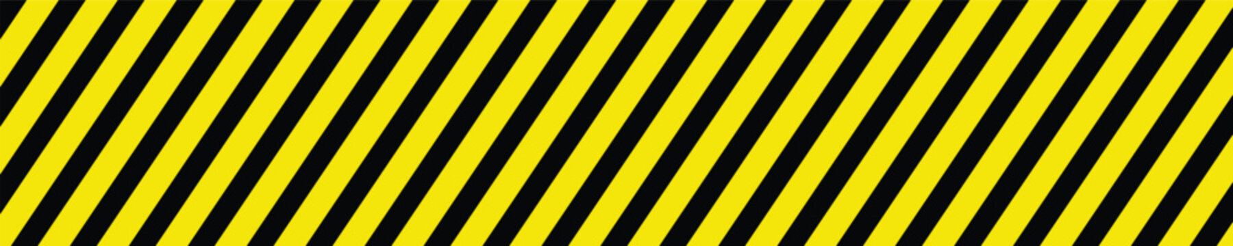 Yellow black diagonal hazard stripes pattern. Industrial warning safety background texture. Caution tape style striped design. Vector illustration.