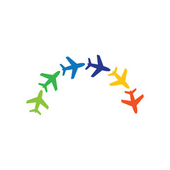 holiday logo design with plane travel