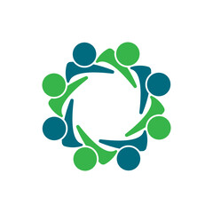 rotating successful people community logo design