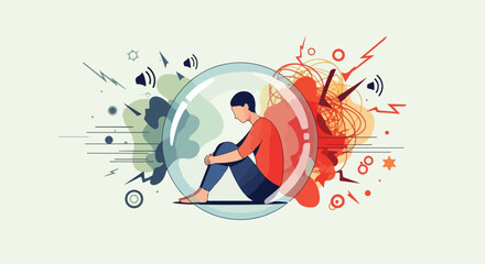 Introvert Finding Calm In A Noisy And Overstimulated World illustration