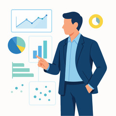 Data Analyst Interpreting Business Analytics And Visual Insights illustration