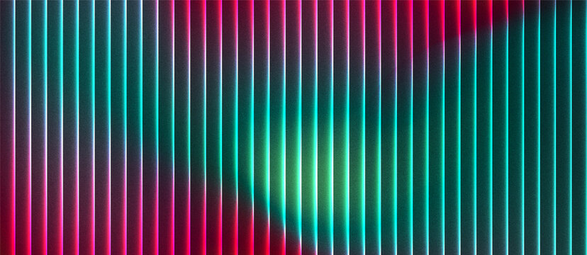 Abstract grainy ribbed glass background in colorful tones with glossy curved texture, vertical light lines and smooth gradient for use in luxury design or digital surface visuals