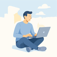 Freelancer Independence And Flexible Remote Work Lifestyle illustration