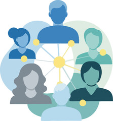 Abstract Team Collaboration And Corporate Cooperation Concept illustration