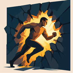 Breaking Limiting Beliefs And Personal Growth Barrier Concept illustration