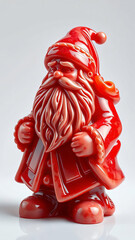 A colorful holiday scene featuring red Chinese New Year decorations and heart shaped chocolate candy isolated on a brown background with a human wearing a red scarf