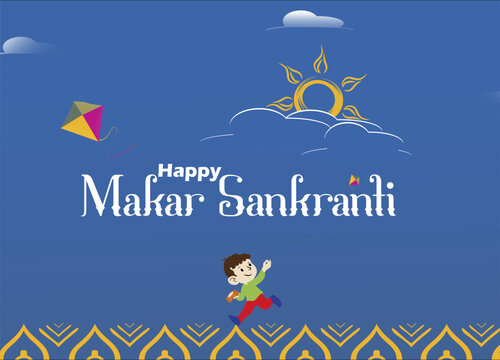 Happy Makar Sankranti Background Template Illustration. Happy Makar Sankranti Festival.eps