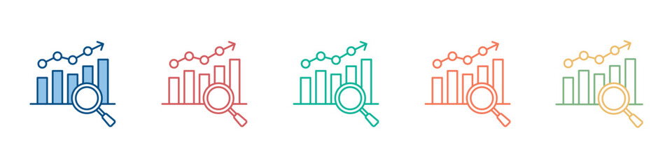 Market Research Icon Set Multiple Style Collection 