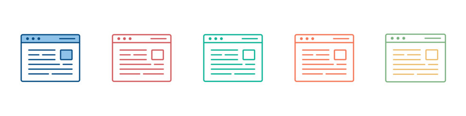 Content Icon Set Multiple Style Collection 