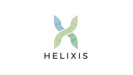 Fototapeta premium Helixis Logo Design with Striped Elements.