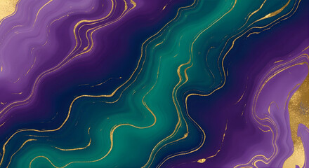 Seamless vector illustration of an abstract colorful background featuring flowing waves and swirling curves in blue green and purple for a decorative art texture wallpaper design