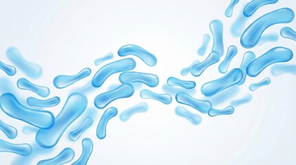 Abstract blue fluid shapes background,modern organic elements flowing smoothly on white backdrop,ideal for medical,biotech,or clean tech designs