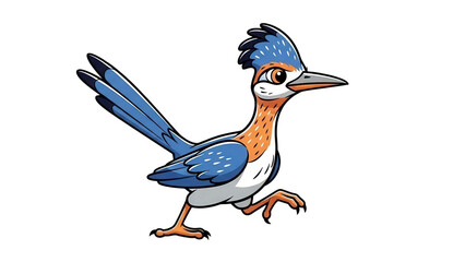 Cartoon Roadrunner Running with Speed