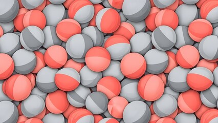 Abstract pattern of red and gray spheres