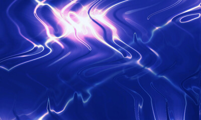 Electric Blue Light Wavy Glass Lines on Dark Abstract Background