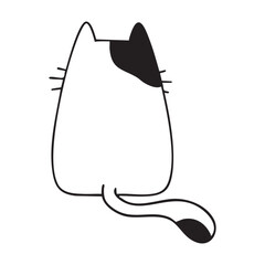 Cute and funny cats doodle line illustration. Cartoon cat or kitten characters design with outline style.
