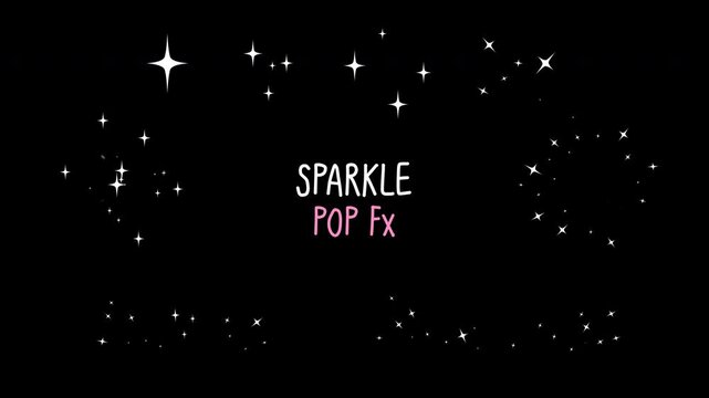 Sparkle Pop animation, white sparkle burst click effect, twinkle star pop impact, simple magic motion graphic, transparent background, alpha channel
