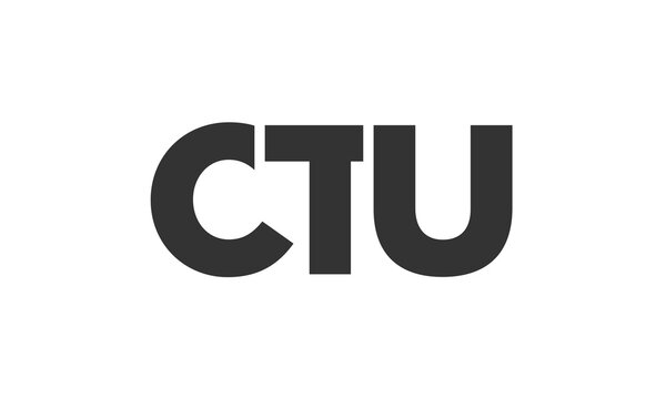 CTU logo design template with strong and modern bold text. Initial based vector logotype featuring simple and minimal typography. Trendy company identity.