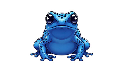 Cute Blue Cartoon Frog Character