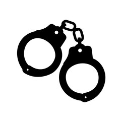 black handcuffs icon on a white background illustration