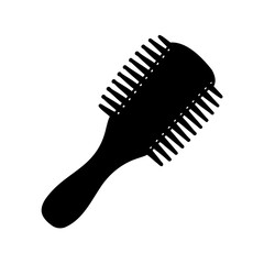 black hair comb silhouette on white background grooming styling