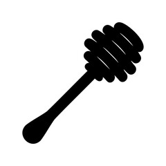 honey dipper icon simple black silhouette on white background