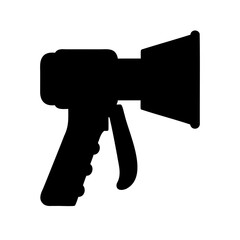 black megaphone icon on a white background illustration