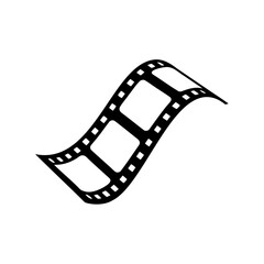 black filmstrip icon on white background simple graphic design element