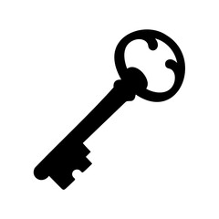 black key icon on white background simple design element