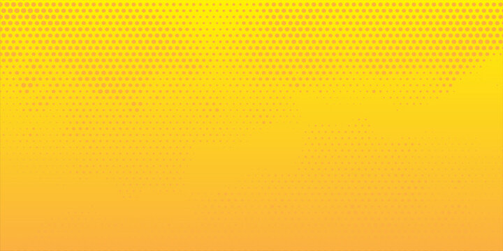 Bright pop art background in orange and yellow colors dot haltone retro style, vector illustation full hd