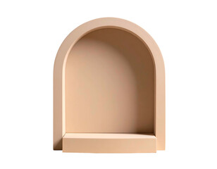 Light Wooden Arched Niche Display Shelf.