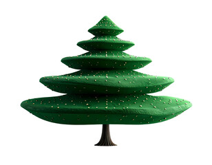 Green Christmas Tree Decoration with Snow.