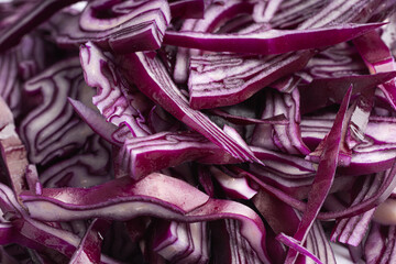 shredded red cabbage macro texture