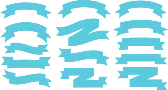 Flat vector ribbons banners set isolated on white background. Big collection of colorful labels and tags for promotion