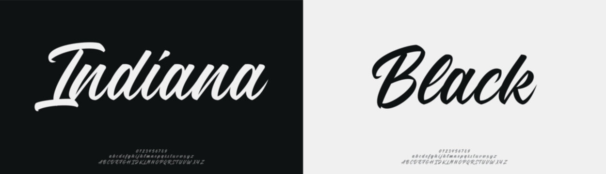 Indiana Black, Script Font Calligraphy Logotype Brush Font Type Font lettering handwritten
