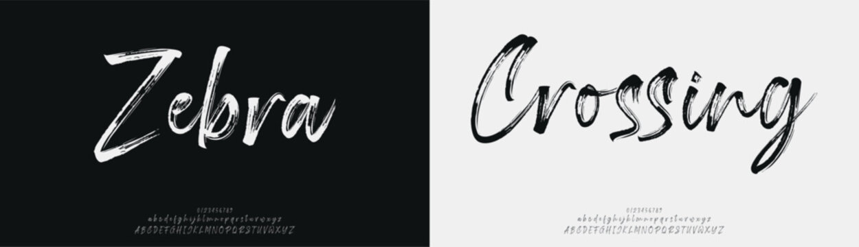 Zebra Crossing, signature Font Calligraphy Logotype Script Brush Font Type Font lettering handwritten
