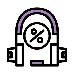 Service Headset Icon from Cyber Monday Icon Collection (Outline Color Lineal Style)