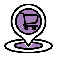 Retail Pinpoint Icon from Cyber Monday Icon Collection (Outline Color Lineal Style)