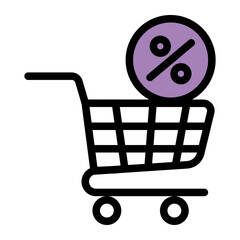 Retail Cart Icon from Cyber Monday Icon Collection (Outline Color Lineal Style)