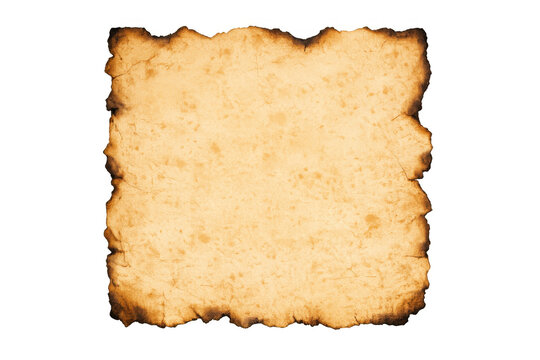 Vintage parchment paper with burnt edges, isolated, old antique document texture, retro background element, aged scroll - Powered by Adobe