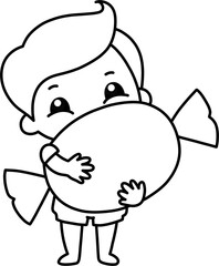 Obraz premium 알사탕 남 흑백